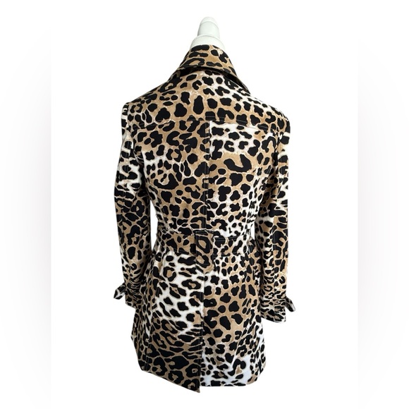 Cache Leopard Print Trench Coat Jacket Belted Animal Print Size S - Picture 4 of 13